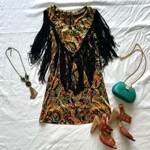 70s Psychedelic Gogo Fringe Mini Paisley by Arpeja